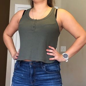 Olive green tank top size large